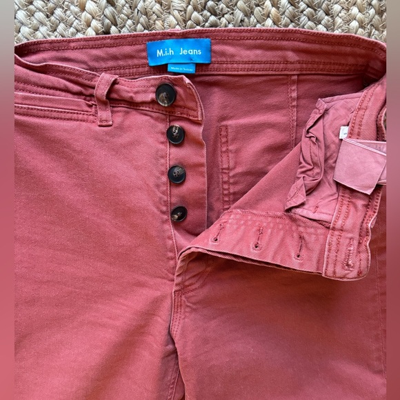 M.I.H high rise cropped wide legged pant in clay red - Picture 5 of 5